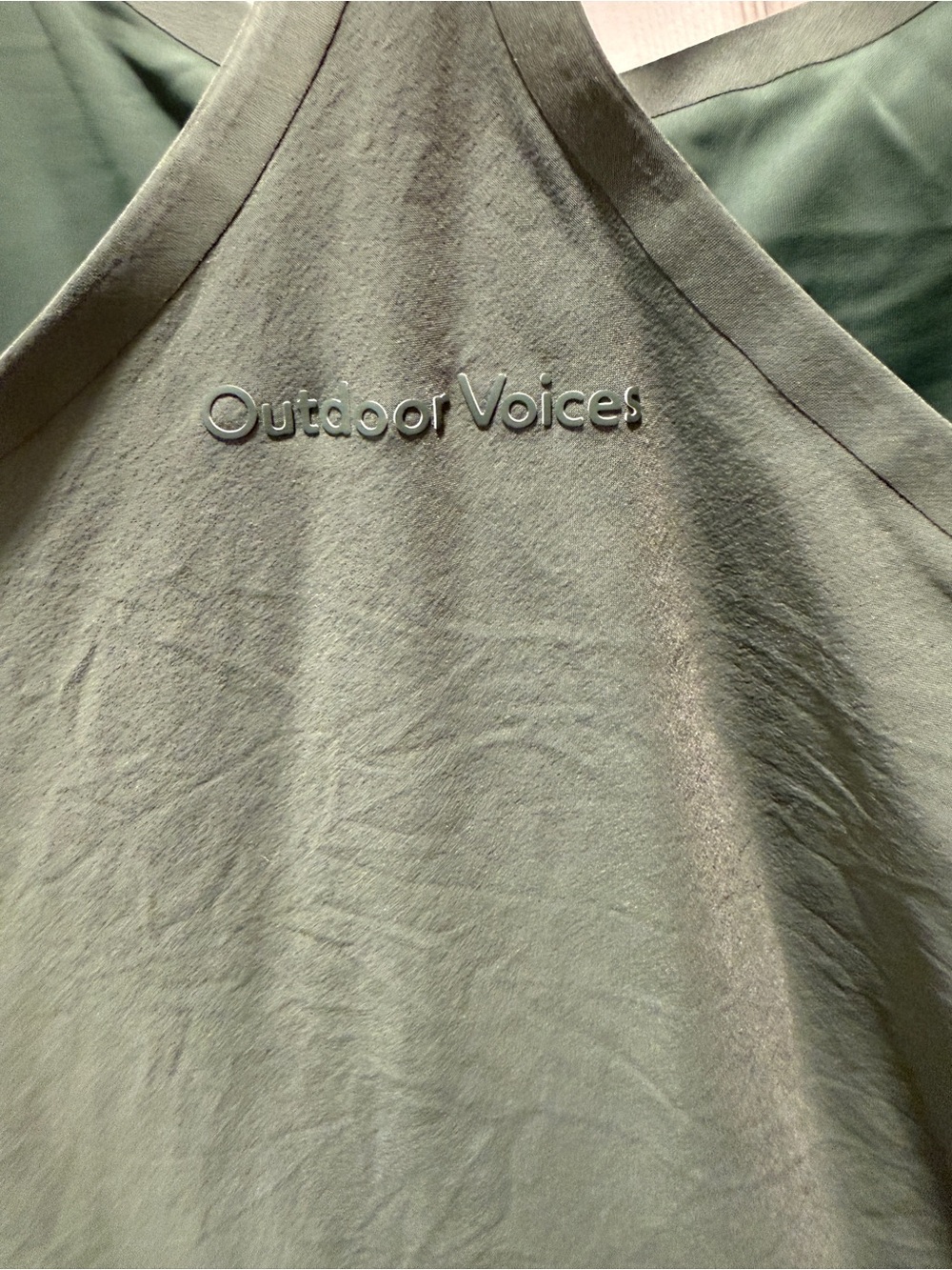 NWT Outdoor Voices Exercise Dress Medium Sage Green Built In Shorts Pockets - Picture 9 of 11